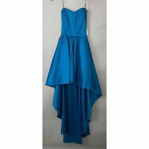 Strapless Turquoise High Low Dress